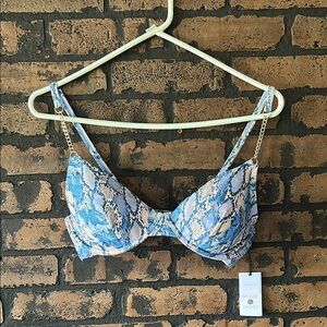 Shade & Shore Blue Lace Underwire Bra